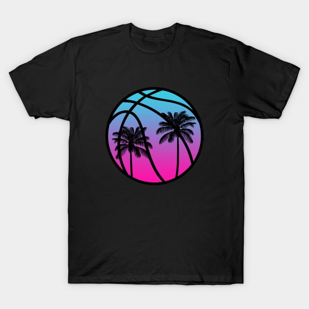 Miami Vice Basketball - Black T-Shirt by KFig21